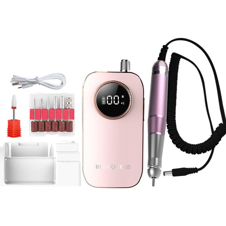 BLUEQUE BQ-117 Hollow Cup Nail File Remover High Power Nail Care Tool(Pink)