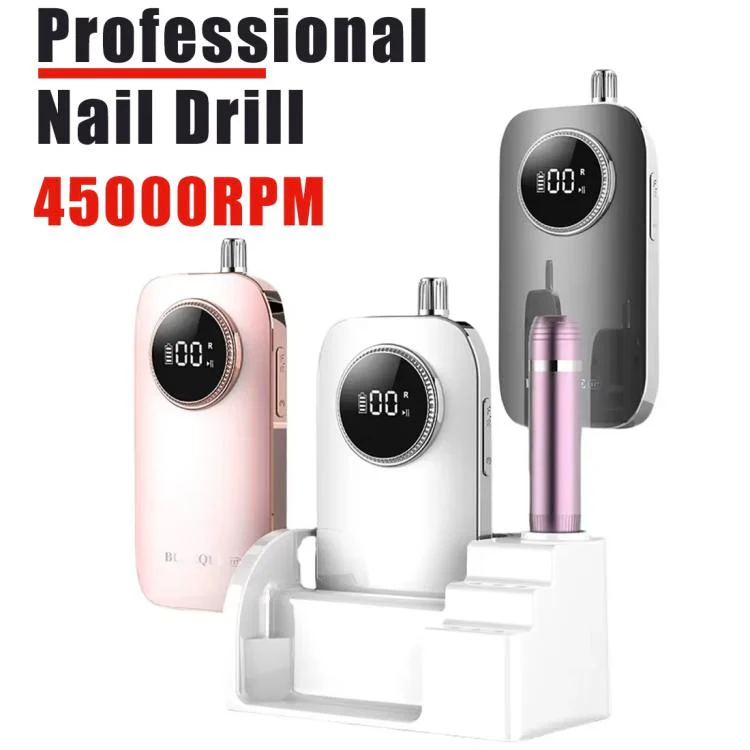BLUEQUE BQ-117 Hollow Cup Nail File Remover High Power Nail Care Tool(Pink) - Image 2