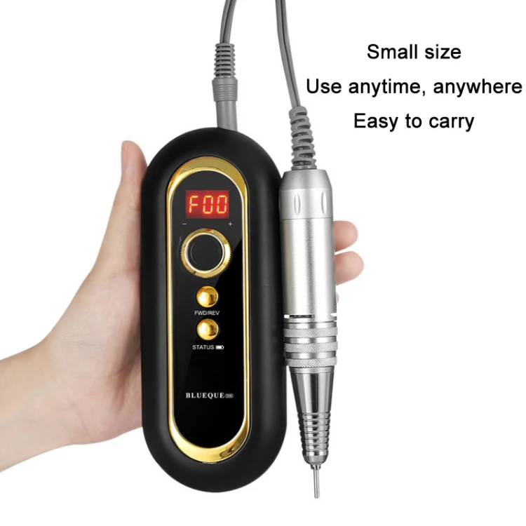 BLUEQUE Plug-in Portable Nail Art Carbon Brush Grinder, Specification: US Plug (Black) - Image 3