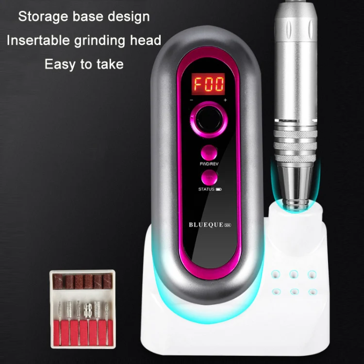 BLUEQUE Plug-in Portable Nail Art Carbon Brush Grinder, Specification: US Plug (Black) - Image 5