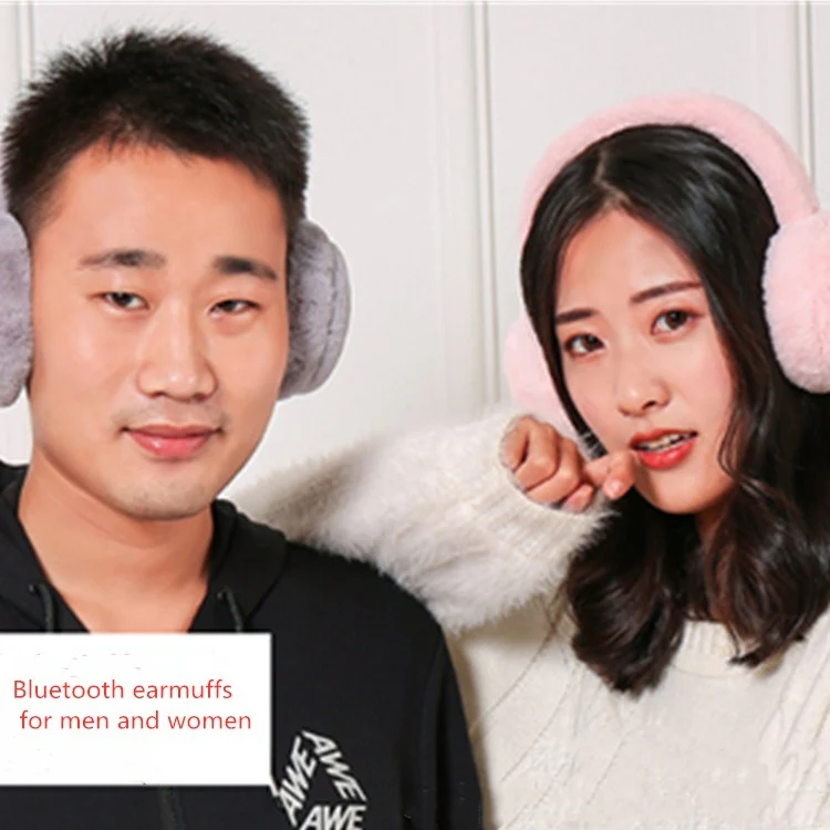 Bluetooth Earmuffs Winter Plush Windproof Men And Women Ear Cover(White) - Image 6