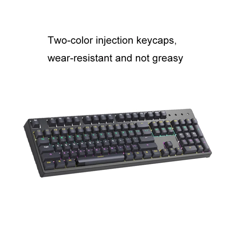Bluetooth Wired 104-key Two-color Translucent Keycap Mechanical Keyboard(Black) - Image 3