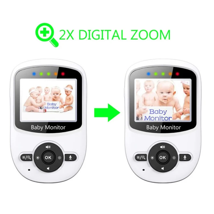 BM-SM24 2.4 inch LCD 2.4GHz Wireless Surveillance Camera Baby Monitor with 8-IR LED Night Vision, Two Way Voice Talk(White) - Image 7