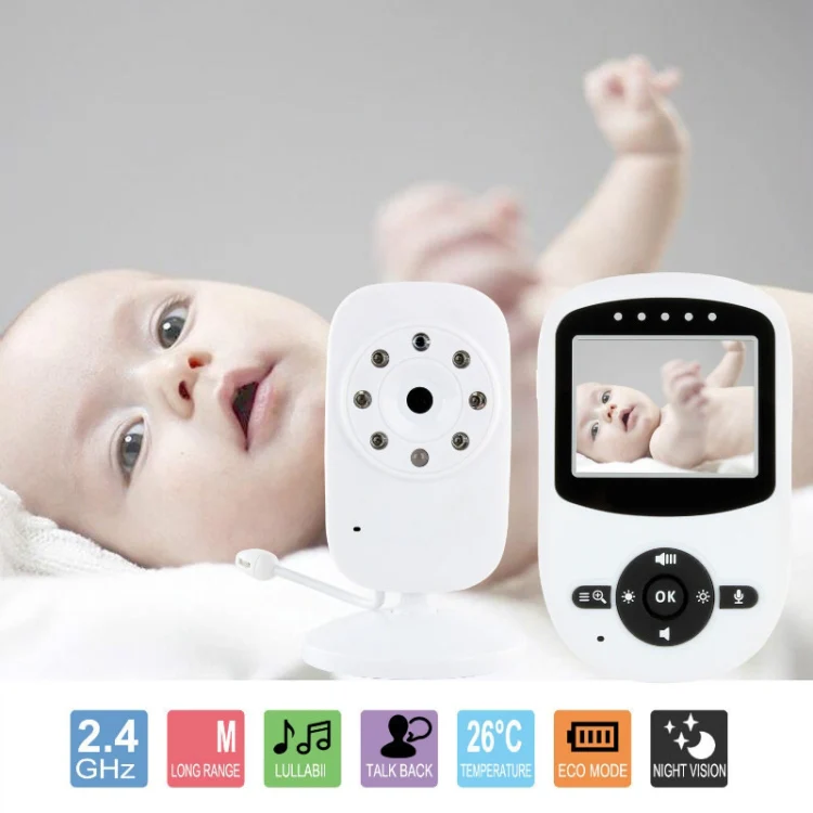 BM-SM24 2.4 inch LCD 2.4GHz Wireless Surveillance Camera Baby Monitor with 8-IR LED Night Vision, Two Way Voice Talk(White) - Image 8