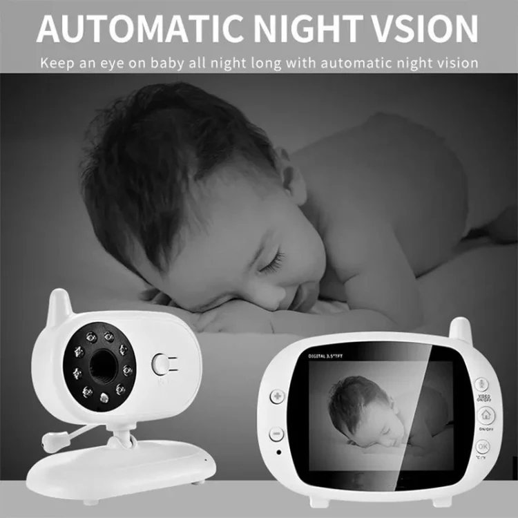BM850 3.5 inch Wireless Video Color Baby Monitor Night Vision Temperature Monitor(EU Plug) - Image 6
