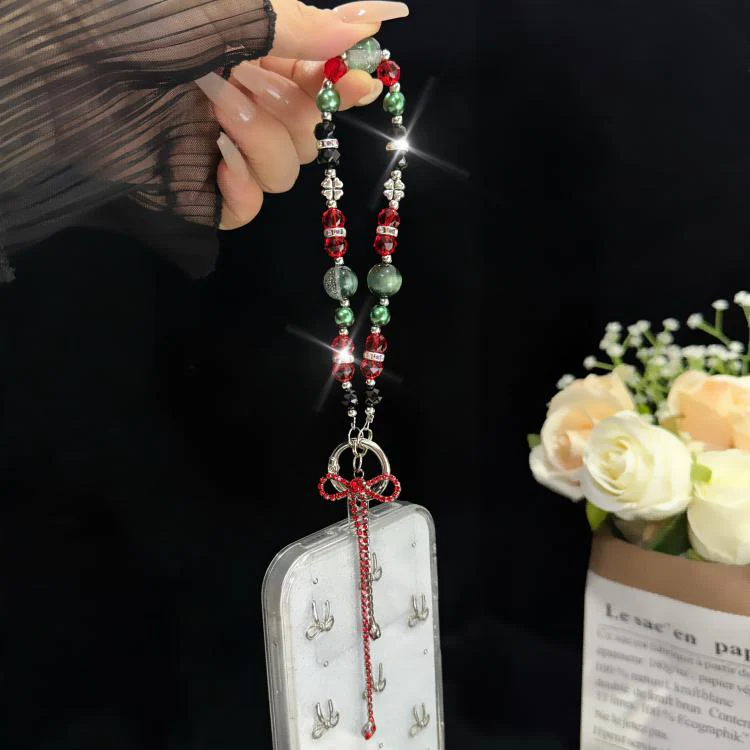 Bow Tassel Pendant Crystal Chain(White) - Image 4