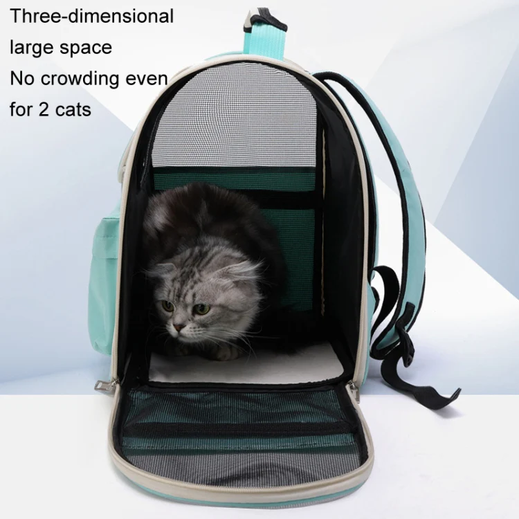 Breathable Cat Backpack Foldable Outdoor Portable Pet Bag(Model 2 Green) - Image 10