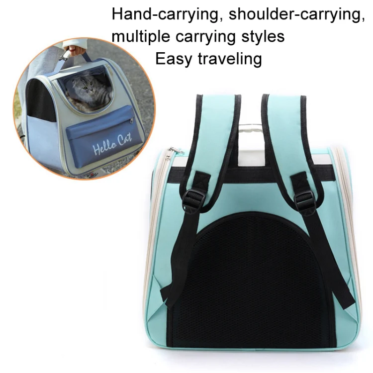 Breathable Cat Backpack Foldable Outdoor Portable Pet Bag(Model 2 Green) - Image 4