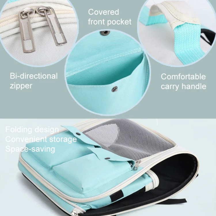 Breathable Square Cat Backpack Foldable Outdoor Portable Pet Bag(Model 4 Pink) - Image 10