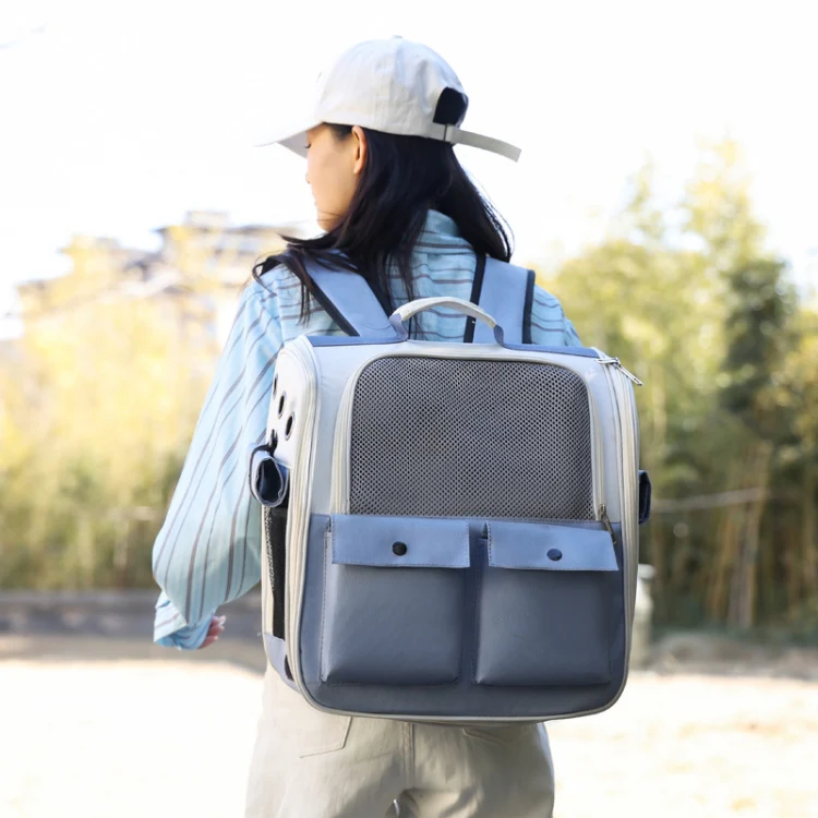 Breathable Square Cat Backpack Foldable Outdoor Portable Pet Bag(Model 4 Pink) - Image 12
