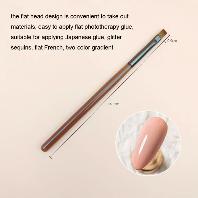 Brown Nail Art Pen Set Colorful Drawing Tools, Style: Flat Head Fen - Image 2