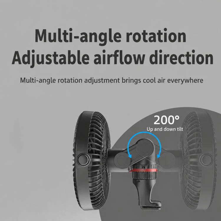 Brushed Motor Car Fan 5-Blade High Wind Silent Vehicle Fan, Spec: Reversible - Image 6