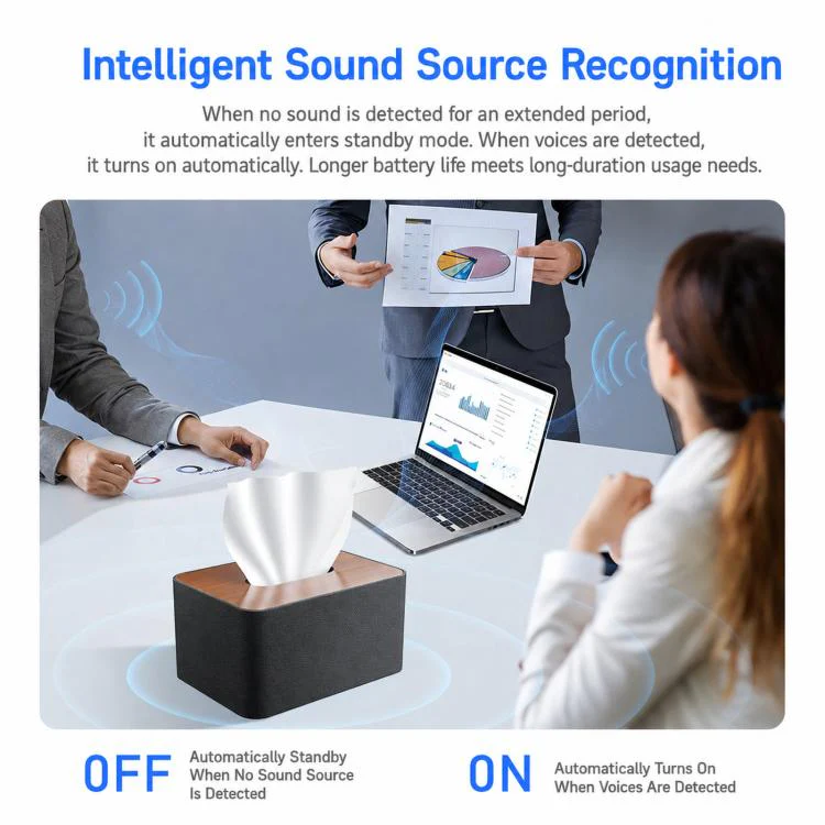 BS-99 Covert Tissue Box Audio Protection Device, 360 Degrees Ultrasonic Voice Recorder Blocker, US Plug - Image 4