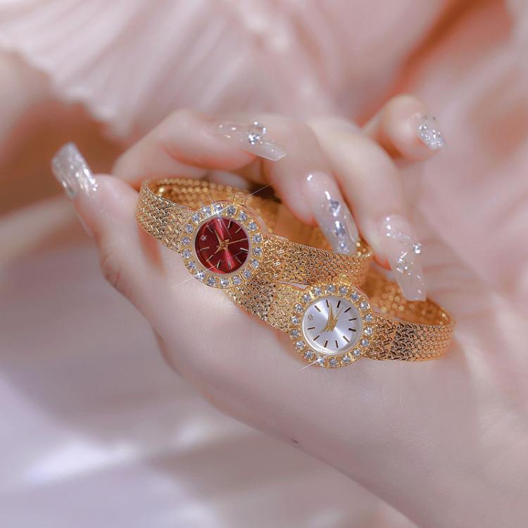 BS Bee Sister Elegant Quartz Watch Light Luxury Temperament Antique Women Watch Holiday Gift(Gold Red) - Image 10