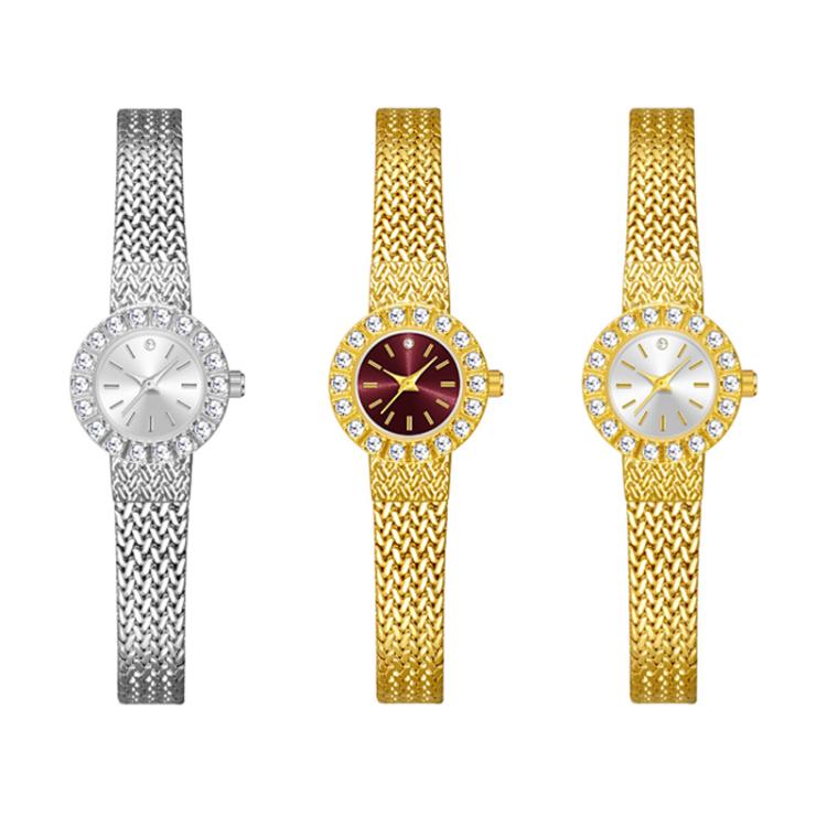 BS Bee Sister Elegant Quartz Watch Light Luxury Temperament Antique Women Watch Holiday Gift(Gold Red) - Image 3