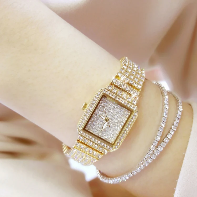 BS Bee Sister F0510B Ladies Diamond Watch Jewelry Chain Watch(Gold) - Image 4