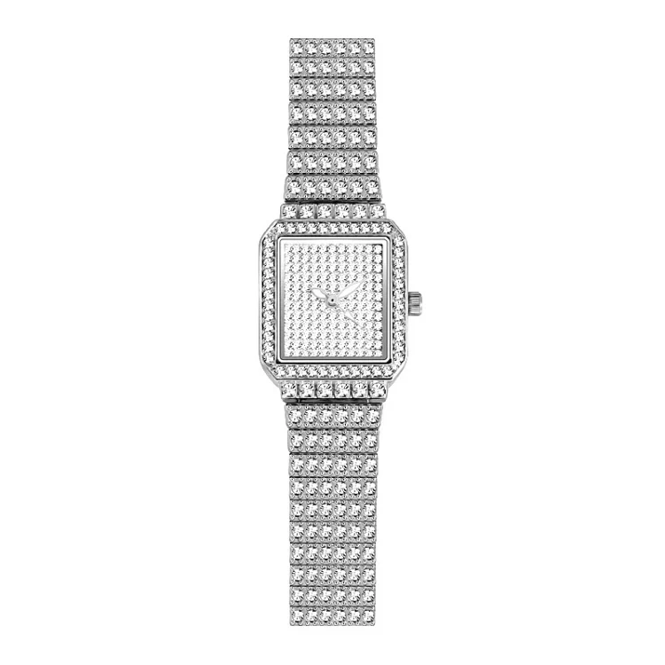 BS Bee Sister F0510B Ladies Diamond Watch Jewelry Chain Watch(Silver)