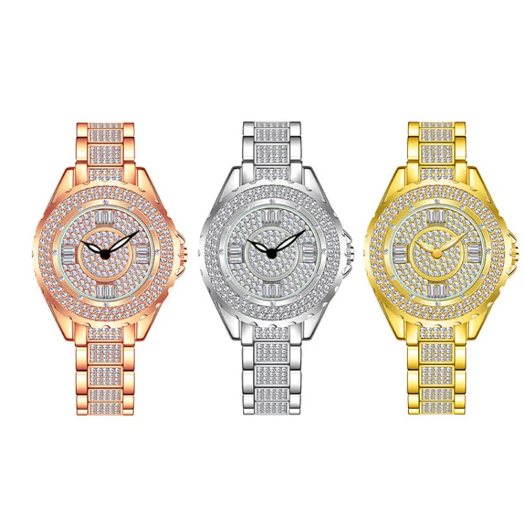 BS Bee Sister FA0917L Niche Full Diamond Ladies Watch(Gold) - Image 3
