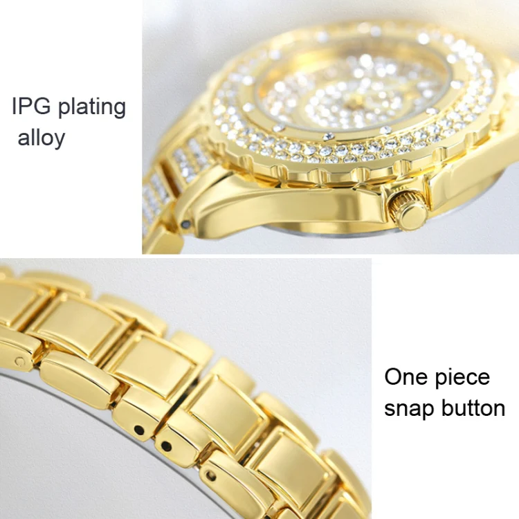 BS Bee Sister FA0917L Niche Full Diamond Ladies Watch(Gold) - Image 5