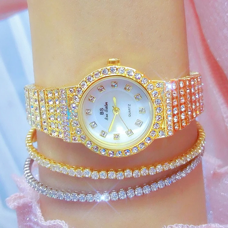 BS Bee Sister FA1101 Women Chain Watch Starry Diamonds Wrist watch(Golden Scale Surface) - Image 6