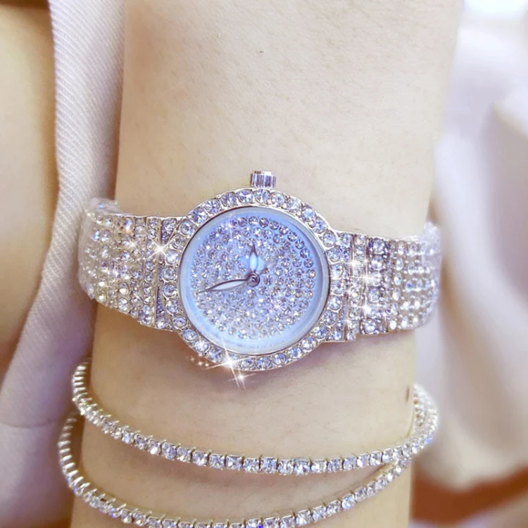 BS Bee Sister FA1101 Women Chain Watch Starry Diamonds Wrist watch(Silver Diamonds Surface) - Image 6