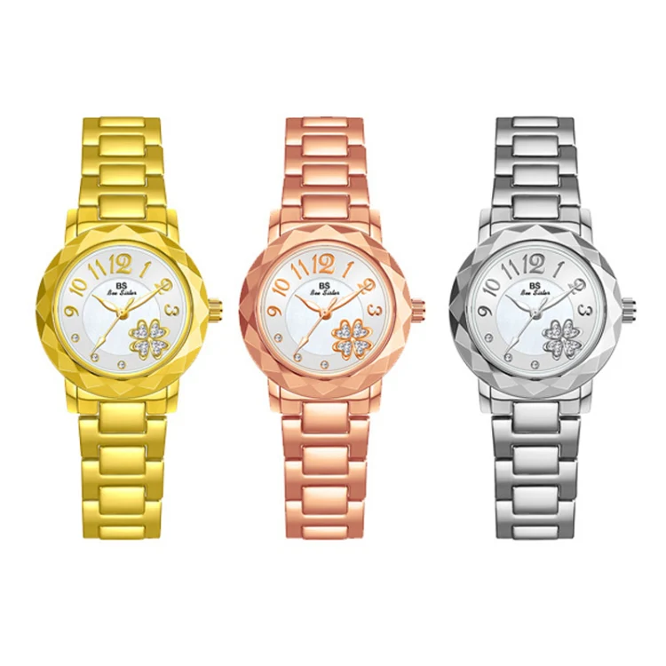 BS Bee Sister FA1481 Flower Embellished Ladies Alloy Watch Wrist Watches(Silver) - Image 2