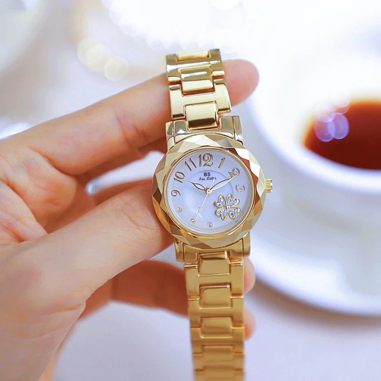 BS Bee Sister FA1481 Flower Embellished Ladies Alloy Watch Wrist Watches(Silver) - Image 5
