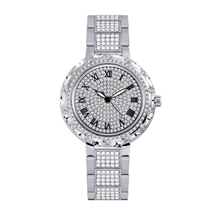 BS Bee Sister FA1499 Ladies Diamond Watch Jewelry Chain Watch(Silver)