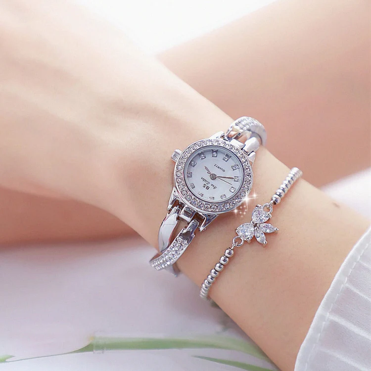 BS Bee Sister FA1531 Butterfly Cross Full Diamond Ladies Watch Bracelet Watches(Silver) - Image 5