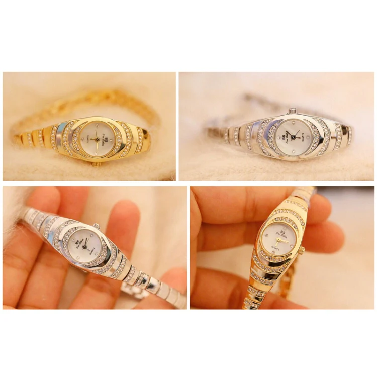 BS Bee Sister FA1540 Ladies Oval Small Chain Watch with Diamonds(Gold) - Image 5