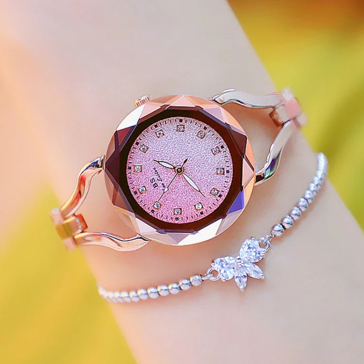 BS Bee Sister FA1565 Aurora Star Diamond Ladies Chain Watch(Rose Gold) - Image 2