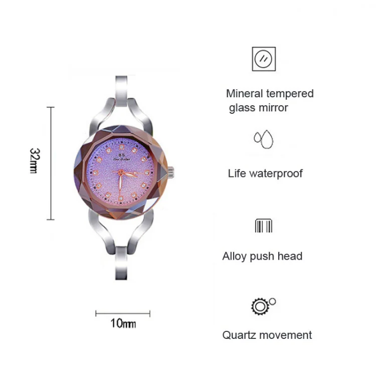 BS Bee Sister FA1565 Aurora Star Diamond Ladies Chain Watch(Rose Gold) - Image 4