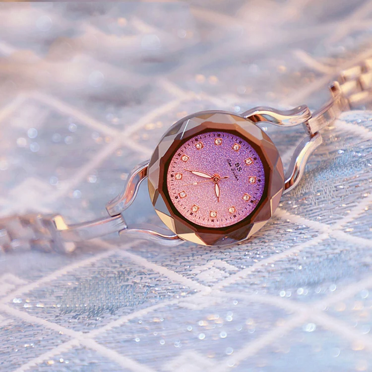 BS Bee Sister FA1565 Aurora Star Diamond Ladies Chain Watch(Rose Gold) - Image 5
