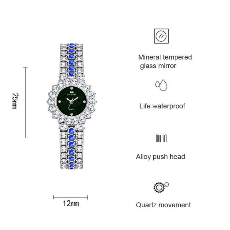BS Bee Sister FA1580 Sparkling Full Diamond Watch Temperament Women Chain Watch(Rose Coffee) - Image 5