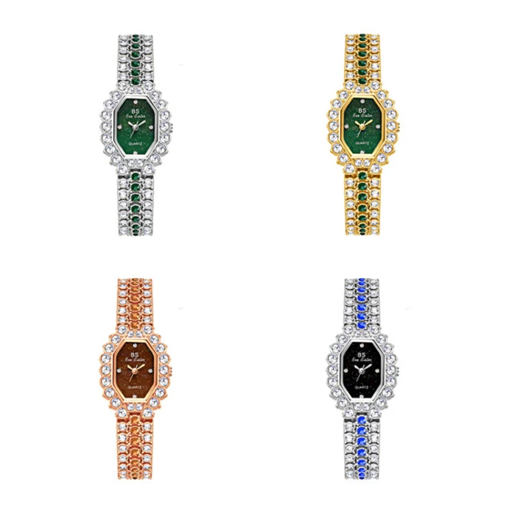 BS Bee Sister FA1581 Niche Glitter Full Diamond Women Watch(Rose Coffee) - Image 3