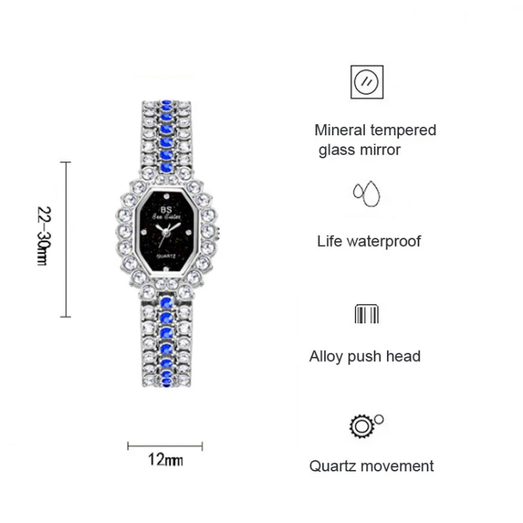 BS Bee Sister FA1581 Niche Glitter Full Diamond Women Watch(Rose Coffee) - Image 4