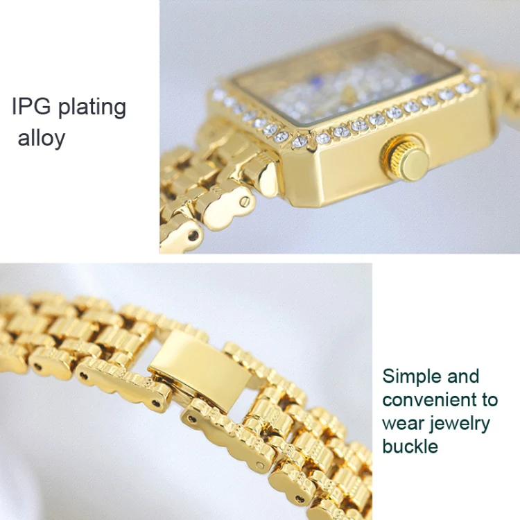 BS Bee Sister FA1597 Ladies Alloy Watch Diamond Watch(Gold) - Image 5