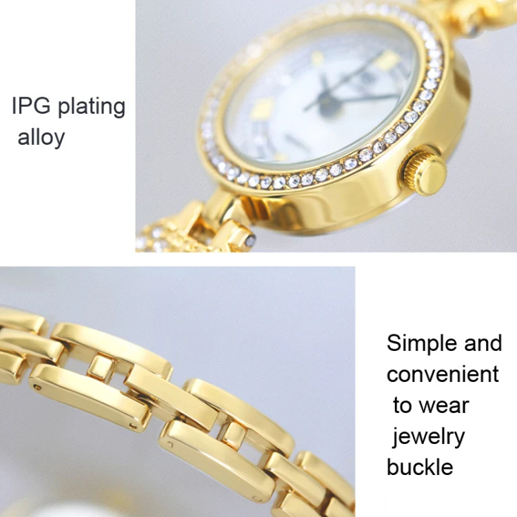 BS Bee Sister FA1606 Diamond Inlaid Ladies Watch Jewelry Chain Watch(Gold) - Image 4