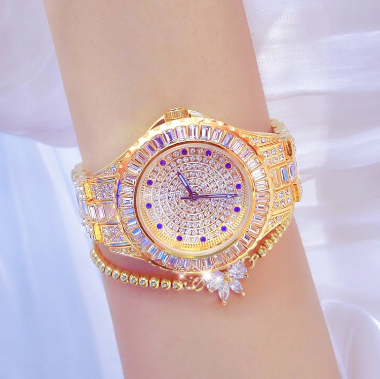 BS Bee Sister FA1686 Diamond Inlaid Ladies Watch Jewelry Chain Watch(Gold) - Image 6