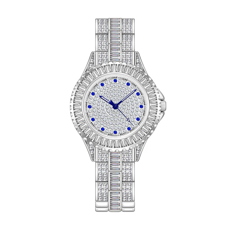BS Bee Sister FA1686 Diamond Inlaid Ladies Watch Jewelry Chain Watch(Silver)