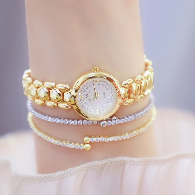 BS Bee Sister FA1691 Ladies Diamond Watch Jewelry Chain Watch(Gold) - Image 7