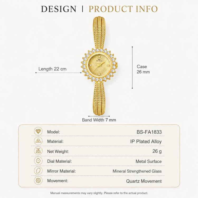 BS Bee Sister FA1833 Women Jewelry Bracelet Watch Vintage Floral Rhinestone Bezel Analog Wristwatch with Woven Mesh Band(Silver) - Image 7