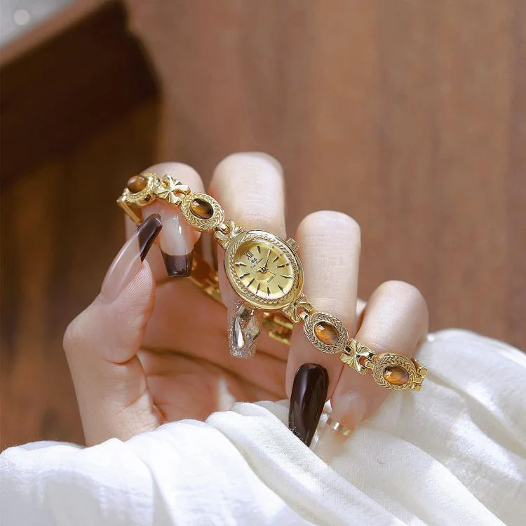 BS Bee Sister FA1859 Women Oval Bracelet Watch Vintage Analog Quartz Jewelry Dress Wristwatch(Jade Champagne) - Image 6