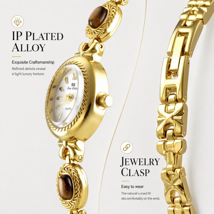 BS Bee Sister FA1859 Women Oval Bracelet Watch Vintage Analog Quartz Jewelry Dress Wristwatch(Jade Silver) - Image 3