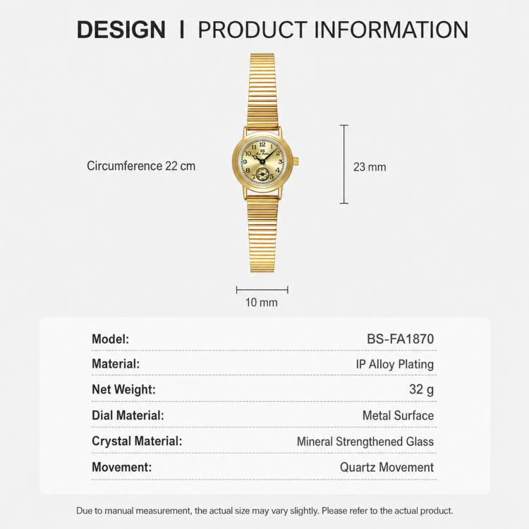 BS Bee Sister FA1870 Womens Vintage Small Round Watch With Bamboo Style Expansion Band & Small Seconds Dial(Silver) - Image 7