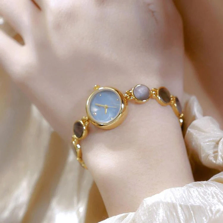 BS Bee Sister FA1873 Women Round Bracelet Watch Vintage Mother of Pearl Style Analog Quartz Dress Wristwatch(Black Gold) - Image 7