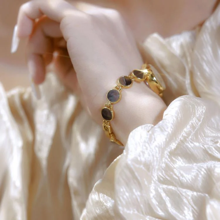 BS Bee Sister FA1873 Women Round Bracelet Watch Vintage Mother of Pearl Style Analog Quartz Dress Wristwatch(Gold White) - Image 8