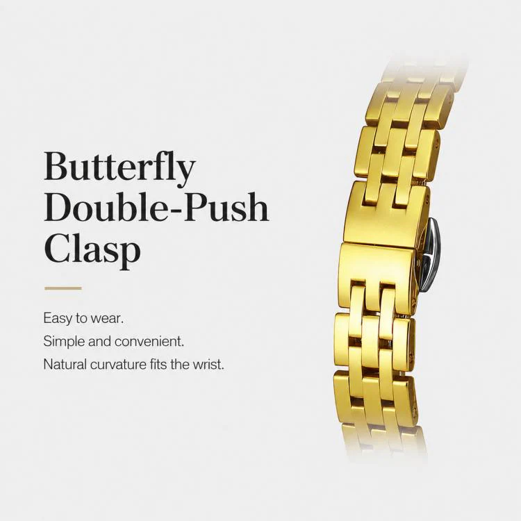 BS Bee Sister FA1905 Womens Vintage Oval Watch Quartz Dress Watch with Butterfly Clasp(Gold) - Image 6