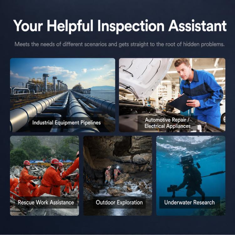 BS70F Industrial Pipeline Endoscope Sewer Pipe Wall Inspection Detector Waterproof HD Camera, Length: 30m - Image 10