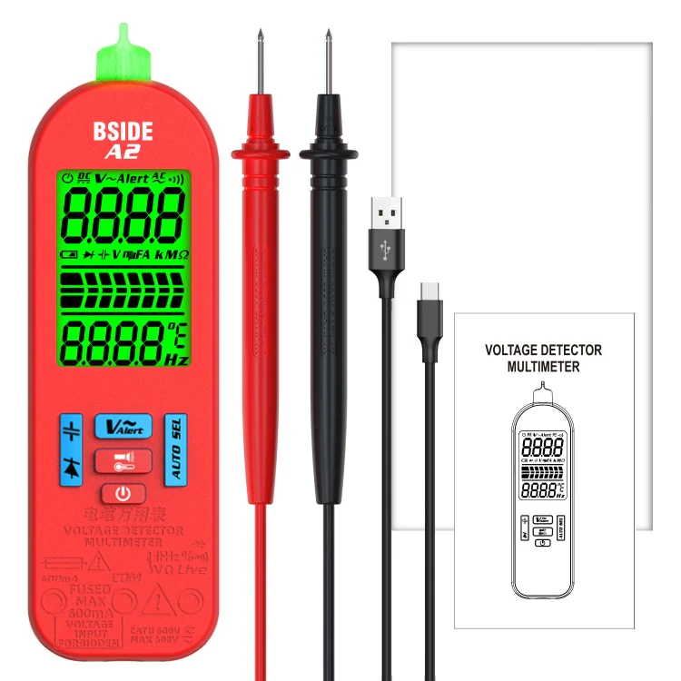 BSIDE A2 Charging Model Mini Digital Auto-Ranging Pencil Multimeter, Specification: Standard - Image 2